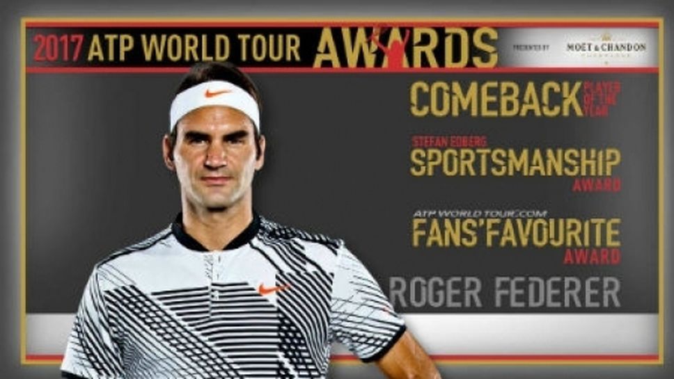 Федерер с три награди за невероятната година