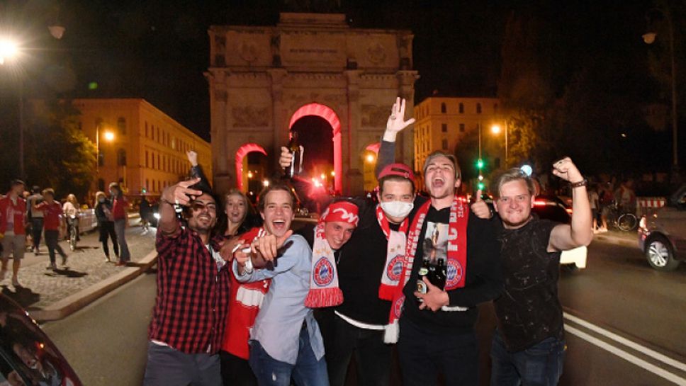 Феновете на Байерн заляха улиците на Мюнхен след триумфа в ШЛ