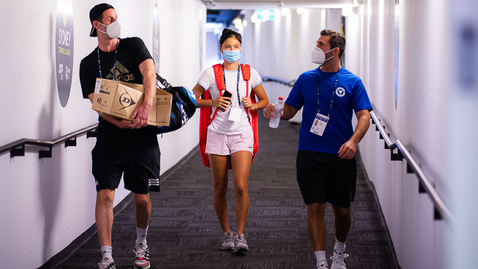 Радукану провела тренировка веднага след тежката загуба от Рибакина