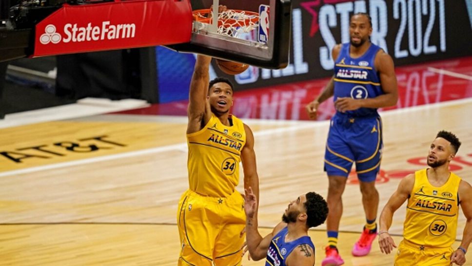 Отборът на ЛеБрон Джеймс победи тима на Кевин Дюрант в "Мача на звездите"