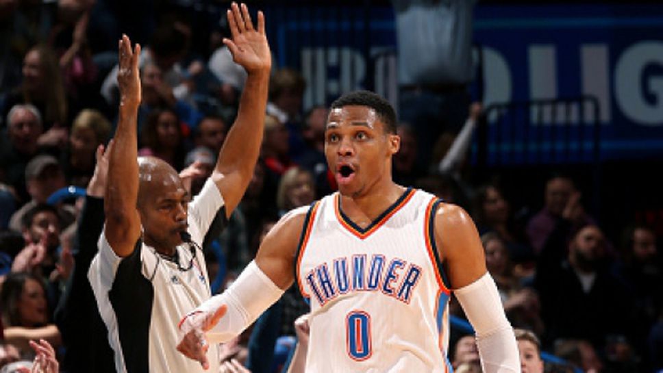 17-и "трипъл-дабъл" за Ръсел Уестбрук през сезона (видео)