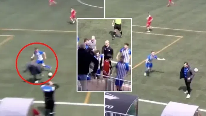 Скандални действия на треньор в Испания (видео)