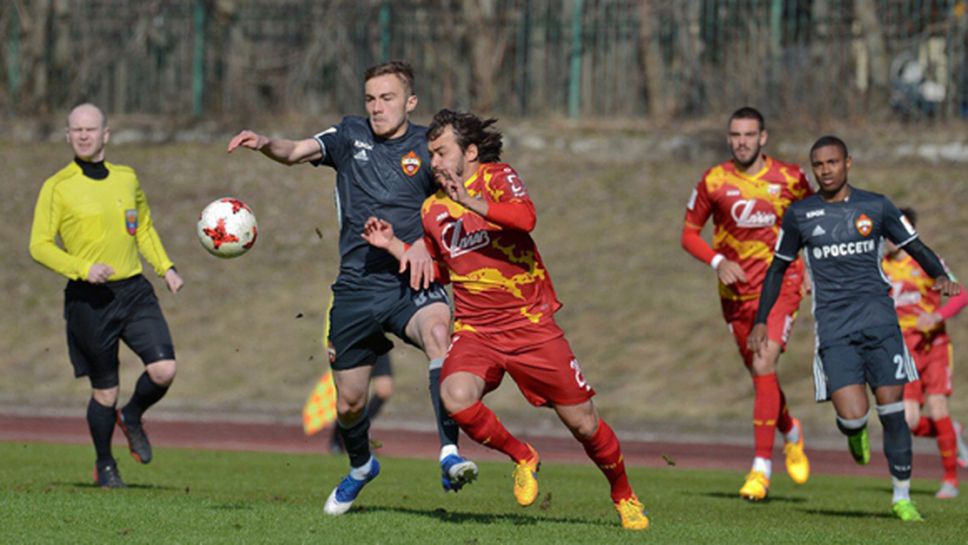 Иван Иванов и Мишо Александров играха по едно полувреме срещу ЦСКА (Москва)