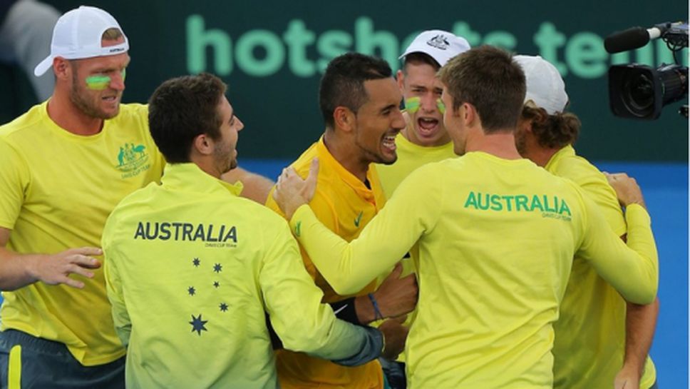 Австралия се класира на полуфиналите за Купа "Дейвис" след успех над САЩ (снимки)