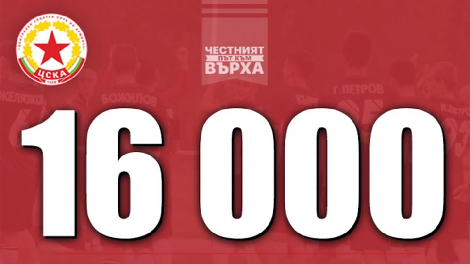 ЦСКА 1948: Вече сме 16 000!