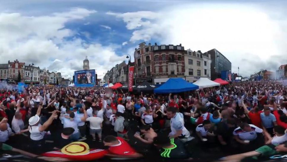 Вижте радостта от гола на Джейми Варди срещу Уелс на 360°