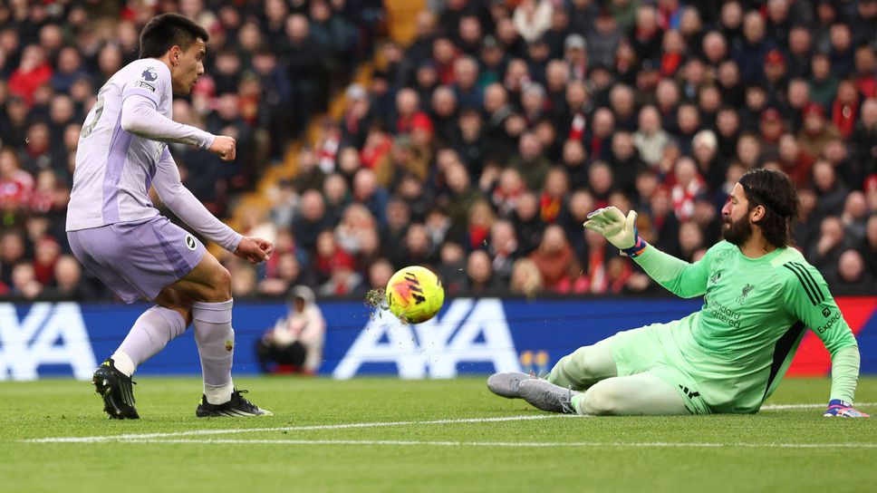 Ливърпул 1:0 Брайтън, мърсисайдци с аванс на почивката