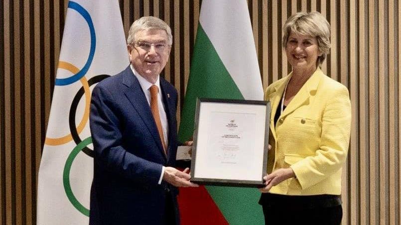 Томас Бах с благодарствено писмо до Весела Лечева