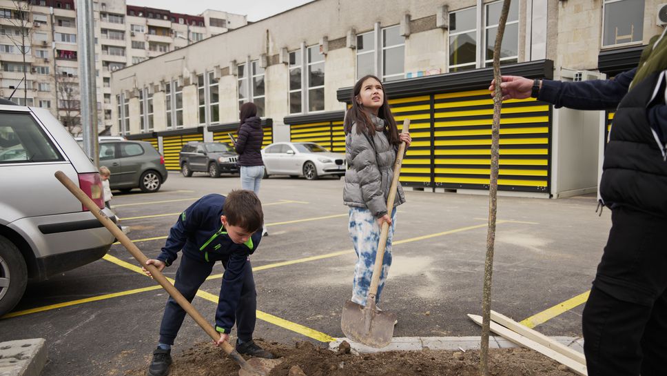 Фенове на Ботев и техните деца засадиха 42 дървета около новия стадион "Христо Ботев"