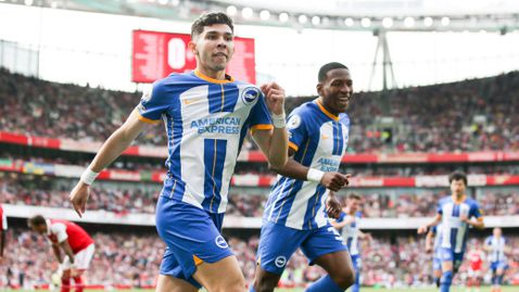  Брайтън постави мъчителен завършек на фантазиите на Арсенал, Ман Сити е на две точки от отбраната на купата 