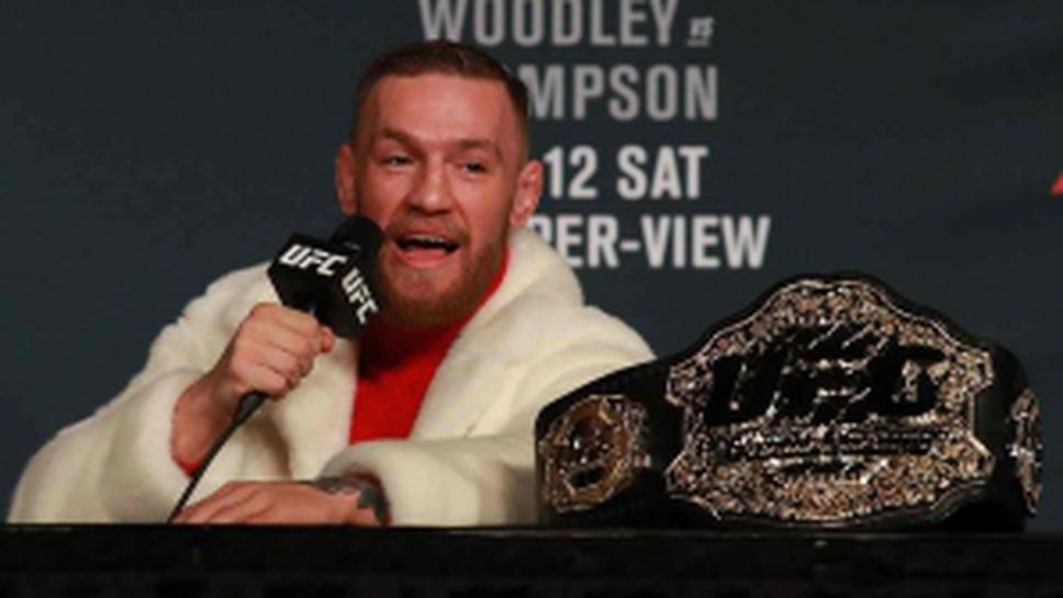 Конър Макгрегър полудя, хвърли стол по Алварес на пресконференцията преди UFC