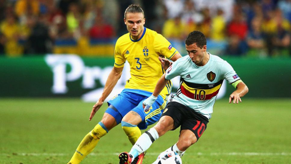 Еден Азар беше определен за играч на мача Швеция - Белгия