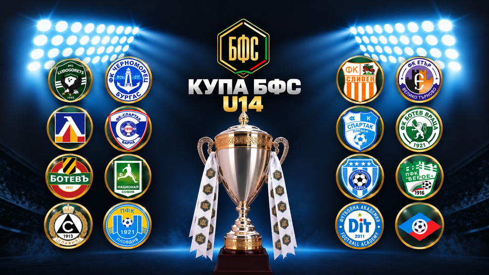16 отбора, една купа! Гледайте на живо жребия за Купа БФС U14