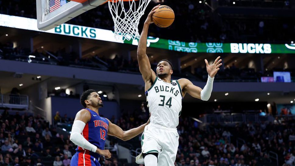 Янис вкара 59 точки за победата на Милуоки над Детройт