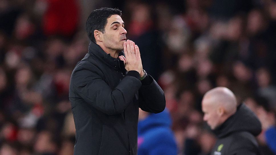 Мениджърът на Арсенал Микел Артета не бе твърде щастлив след