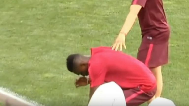 Ганаец повръща след тренировка с Атлетико (видео)