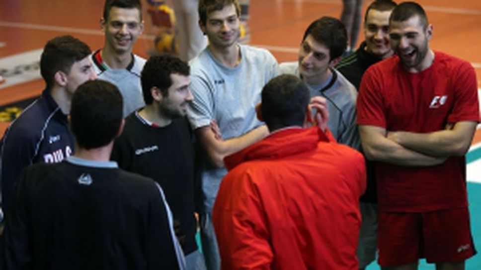 Тренировка на ВК ЦСКА преди мача с Левски