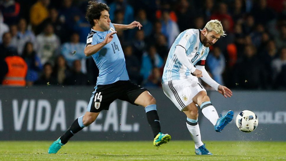 Меси изведе десет аржентинци до триумф в дербито с Уругвай