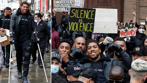 Антъни Джошуа се включи в шествието „Black Lives Matter“ (снимки)