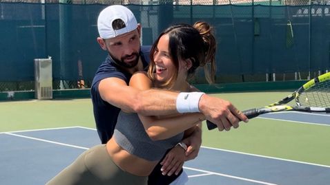 Григор зарадва любимата си с урок по тенис