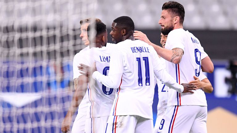 Намиращите се в блестяща форма Оливие Жиру и Усман Дембеле