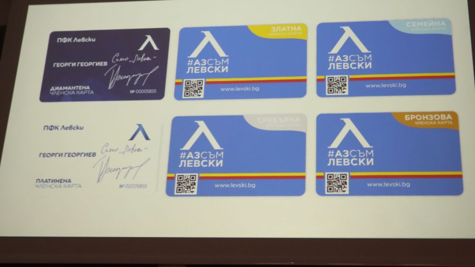 Павел Колев презентира различните видове членски карти на Левски