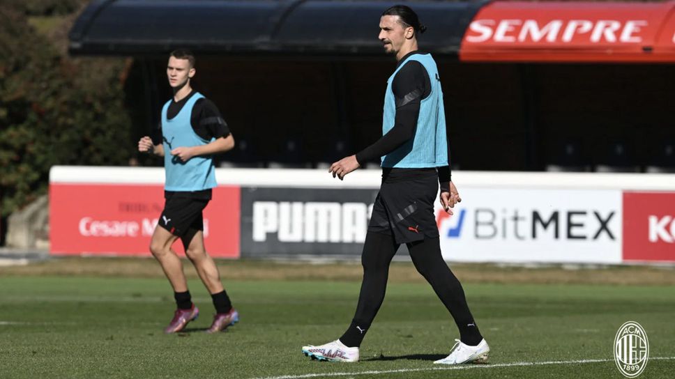 Ибрахимович заформи тандем с големия си син в тренировка на Милан
