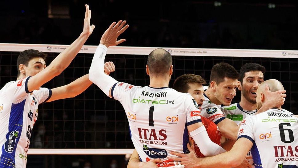 Матей Казийски с 15 точки! Тренто на полуфинал в Шампионската лига