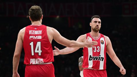 Нов силен мач на Везенков гарантира първото място на Олимпиакос