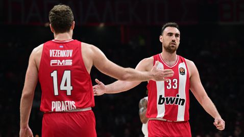 Нов силен мач на Везенков гарантира първото място на Олимпиакос