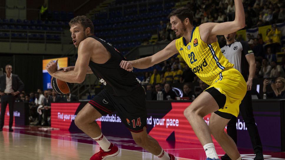 Невероятен Везенков осигури победата на Олимпиакос в драматичен мач с Макаби