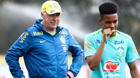 Анчелоти засипа с похвали Естевао и Каземиро