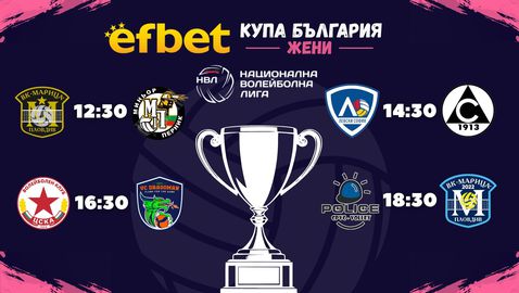 Обявиха програмата за четвъртфиналите от турнира за Купата на България при жените