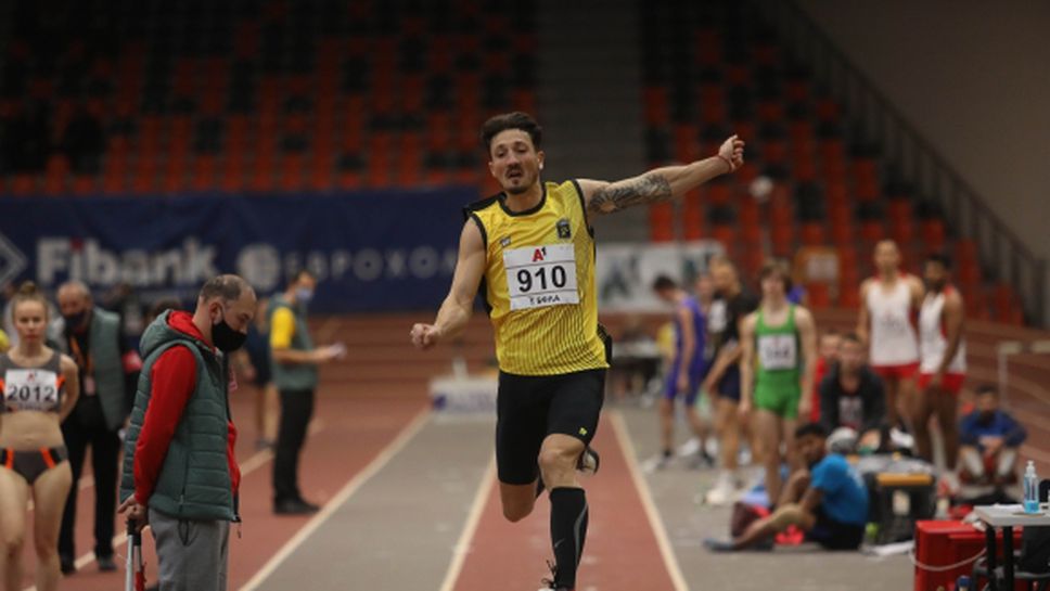 Даниел Добрев шампион на България в скока на дължина в зала за шести път (видео)