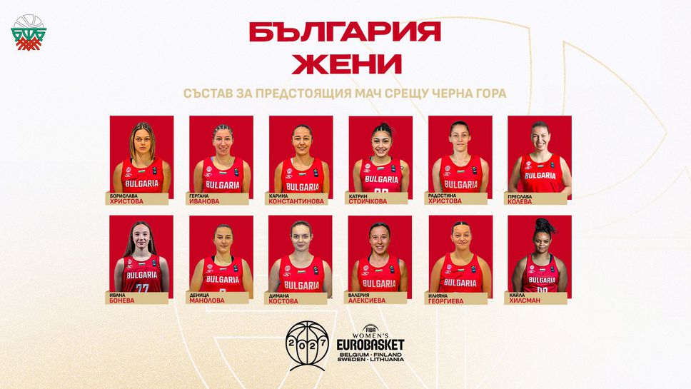 Таня Гатева обяви състава за мача с Черна гора