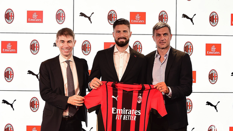 Жиру вече официално е футболист на Милан