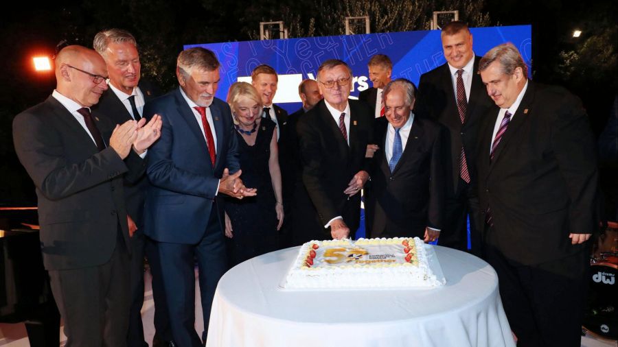 Любо Ганев на гала вечер в Рим по случай 50 години CEV