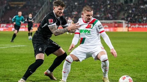 Аугсбург пропиля комфортен аванс срещу Фрайбург след зрелищна втора част