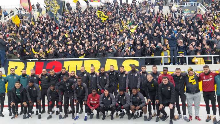 Отборът на Ботев (Пловдив) провежда първата си тренировка на стадион