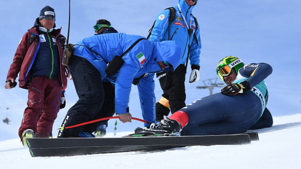 Доминик Парис падна по време на тренировъчно спускане на финалите на Световната купа