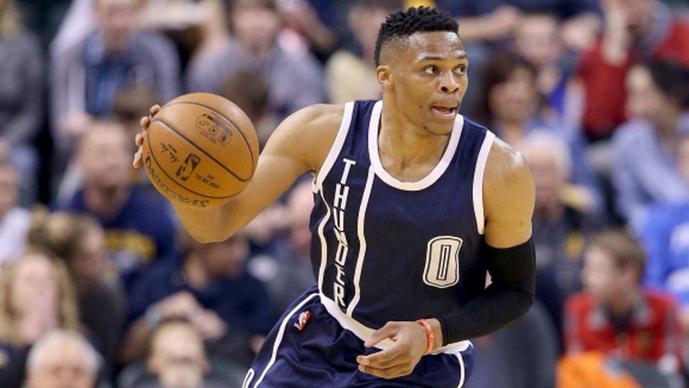 Ръсел Уестбруук с пореден "трипъл-дабъл" за успех на Оклахома