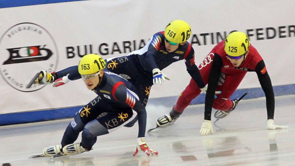 Рая Захариева и Димитър Георгиев с титлите на 500 и 1500 метра на държавното по шорттрек