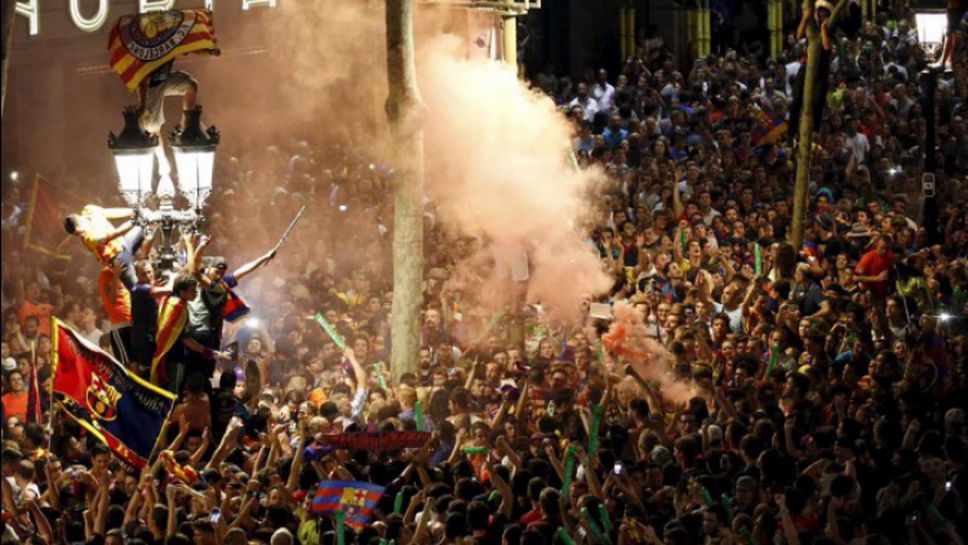 Над 30 хиляди с луда фиеста в Барселона