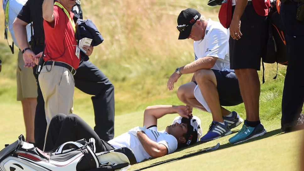 Неприятен инцидент - голфър припадна на US Open