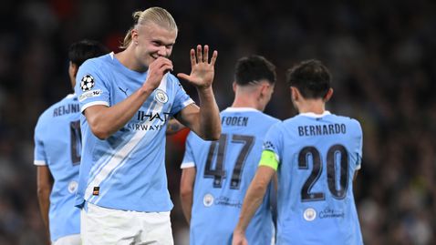 Юбилеен гол на Холанд вдъхнови Манчестър Сити срещу 10 от Наполи