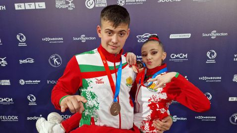 Вилиана Костадинова и Кристиан Манолов завоюваха бронзов медал на Европейското първенство по спортна акробатика