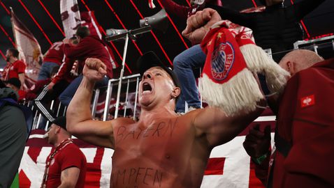 Бой между ултраси преди Байерн - Щутгарт