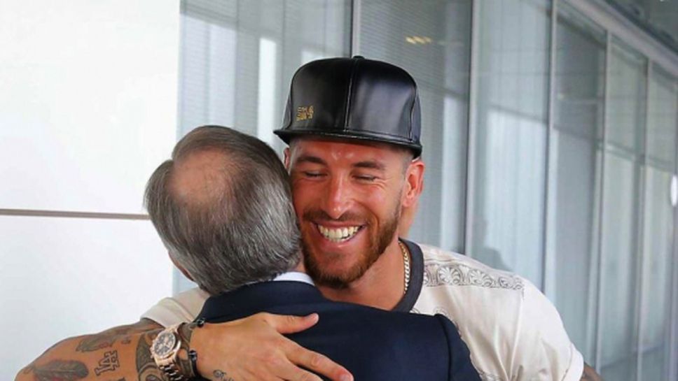 Приятелска прегръдка между Флорентино и Рамос, Реал Мадрид се стяга за работа (галерия)
