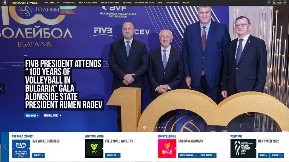FIVB със специален материал по повод отбелязването на 100 години волейбол в България
