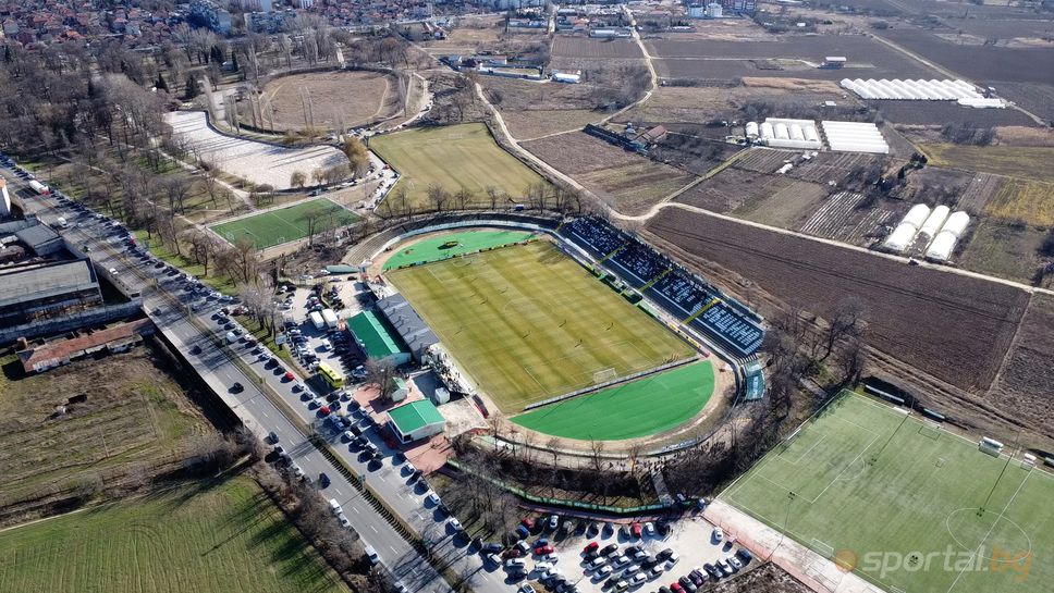 Обновеният стадион "Георги Бенковски" в Пазарджик от птичи поглед